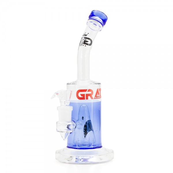 Grace Glass | Shark Attack Bong (Ocean Blue) - H:27.5cm - Ø:65/25mm - SG:18.8mm