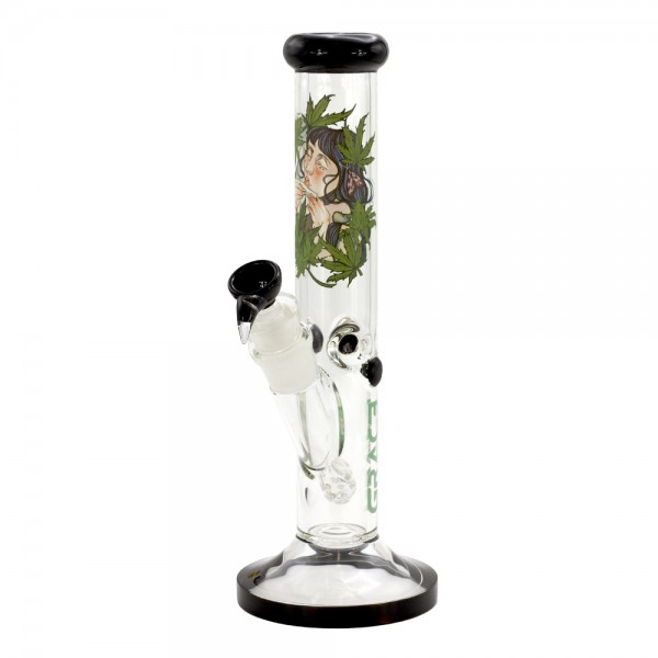 Grace Glass | Leaf Goddess Straight Bong- H:36cm - ?:50mm - SG:29.2/18.8mm