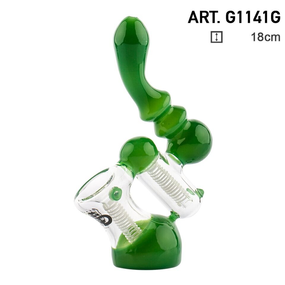 Grace Glass Saxo Series Green Bubbler Bongs Classic Grace Glass