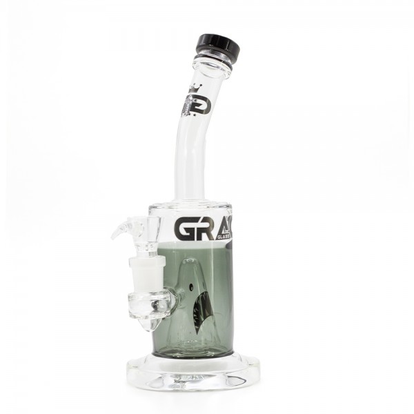 Grace Glass | Shark Attack Bong (Smoky Grey) - H:27.5cm - Ø:65/25mm - SG:18.8mm