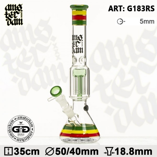 Grace Glass Amsterdam Edition | 6-Arm Percolator Beaker - H:35cm - Ø:50/40mm - SG:18.8mm